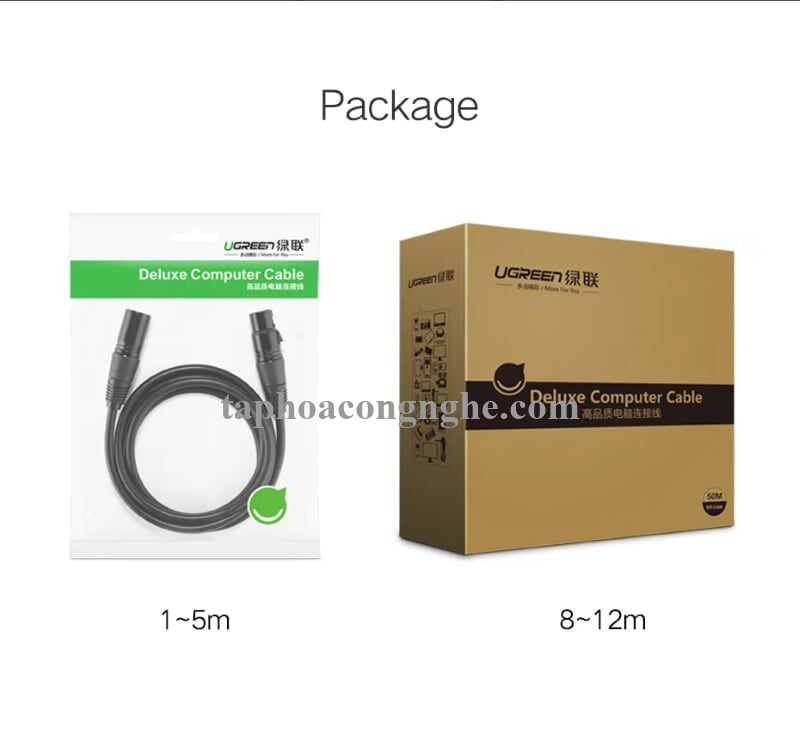 Ugreen 20714 10M Màu Đen Cáp nối dài Microphone Canon âm thanh AV130 30020714